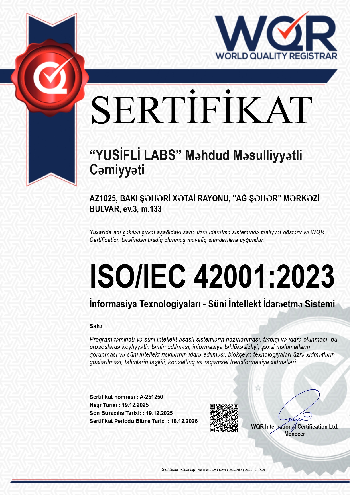 ISO/IEC 42001:2023 — Artificial Intelligence Management System (AIMS)